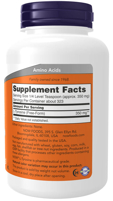 NOW Foods L-Tyrosine, Powder - 113g - Amino Acids and BCAAs at MySupplementShop by NOW Foods