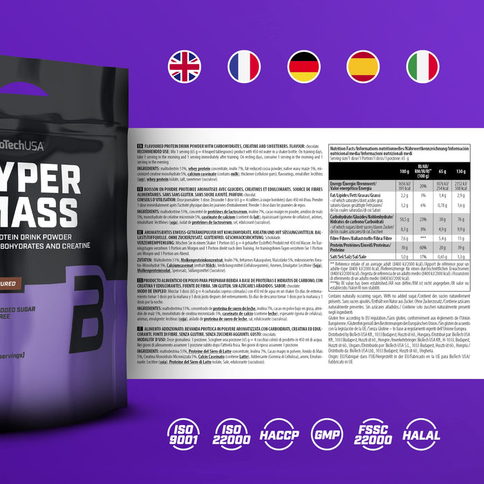 BioTechUSA Hyper Mass, Chocolate - 6800 grams - Weight Gainers & Carbs at MySupplementShop by BioTechUSA