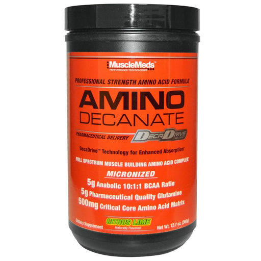 MuscleMeds Amino Decanate, Citrus Lime - 384 grams | High-Quality Amino Acids and BCAAs | MySupplementShop.co.uk