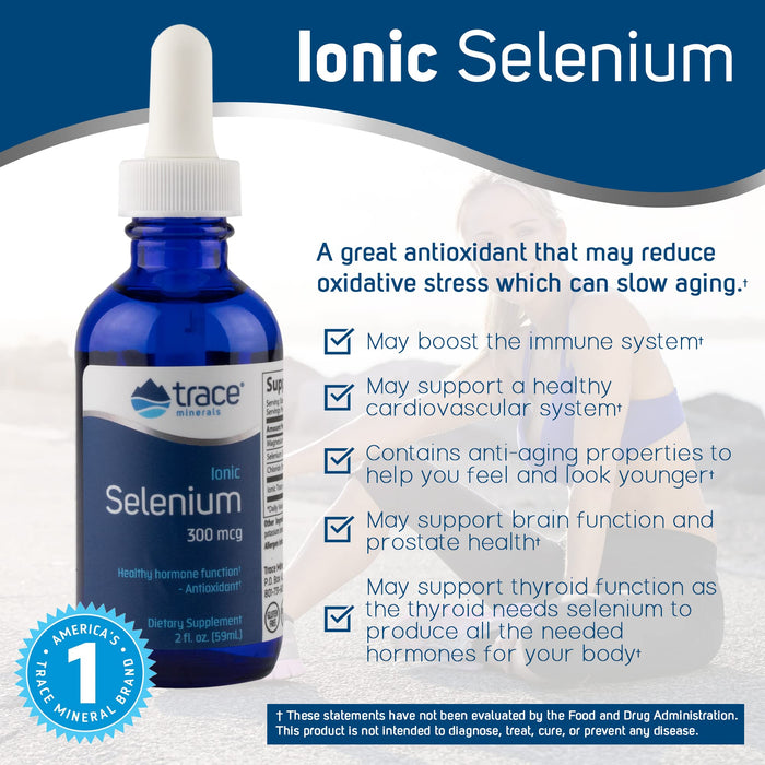 Trace Minerals Research - Ionic Selenium 300 mcg 2 oz Liquid - Health and Wellbeing at MySupplementShop by Trace Minerals