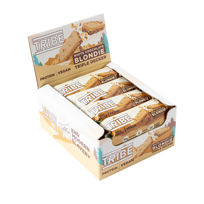 Triple Decker, White Chocolate Blondie - 12 x 45g | High-Quality Protein Bars | MySupplementShop.co.uk