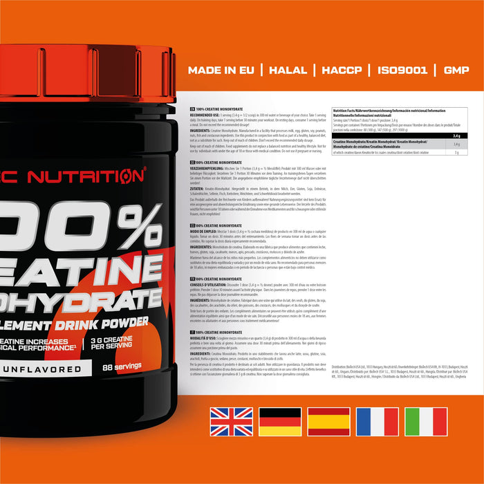 SciTec 100% Creatine Monohydrate - 500 grams | High-Quality Creatine Supplements | MySupplementShop.co.uk