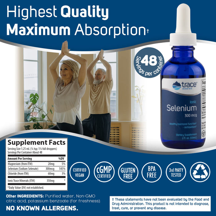 Trace Minerals Research - Ionic Selenium 300 mcg 2 oz Liquid - Health and Wellbeing at MySupplementShop by Trace Minerals