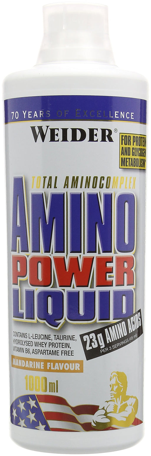Weider Amino Power Liquid, Mandarine - 1000 ml. | High-Quality Amino Acids and BCAAs | MySupplementShop.co.uk