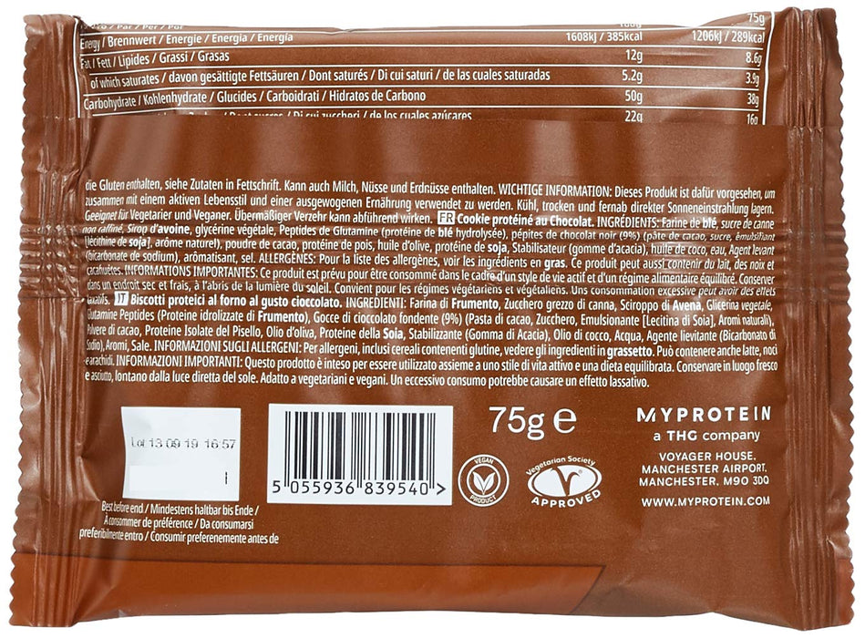 MyProtein Baked Cookie 12x75g Chocolate - Sports Supplements at MySupplementShop by MyProtein