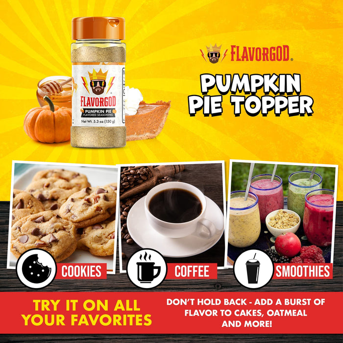 FlavorGod Pumpkin Pie Flavored Seasoning - 150g | High-Quality Health Foods | MySupplementShop.co.uk