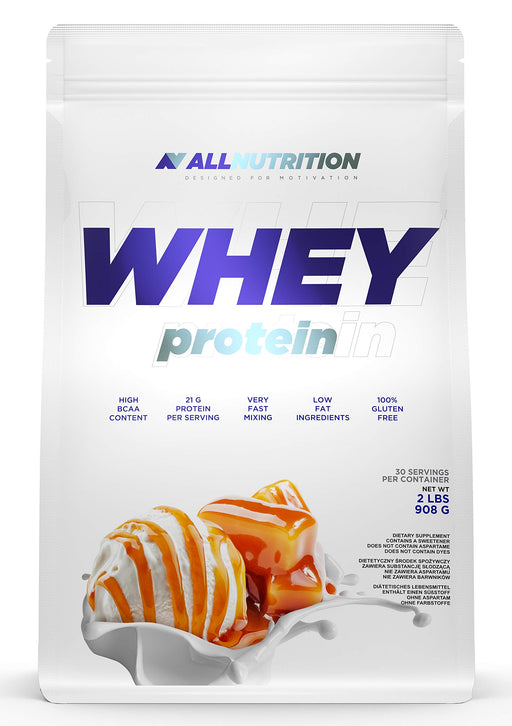 Allnutrition Whey Protein, Caramel Ice Cream - 908 grams | High-Quality Protein | MySupplementShop.co.uk