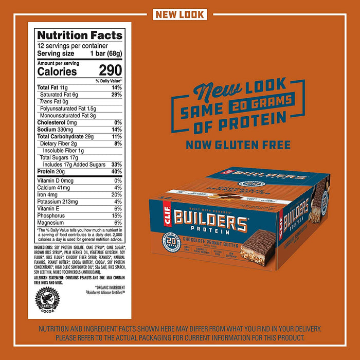 CLIF Builders 12x68g Chocolate Peanut Butter