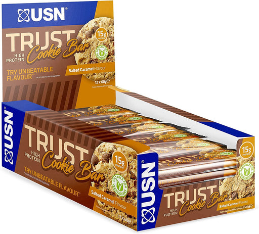 USN Trust Cookie Bar 12 x 60g - Salted Caramel - Health & Beauty > Health Care > Fitness & Nutrition > Vitamins & Supplements at MySupplementShop by USN