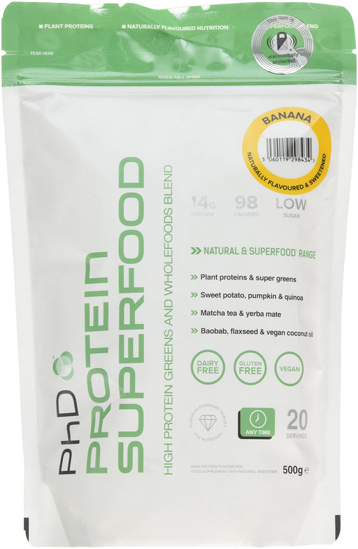 PhD Protein Superfood, Banana - 500 grams | High-Quality Protein | MySupplementShop.co.uk