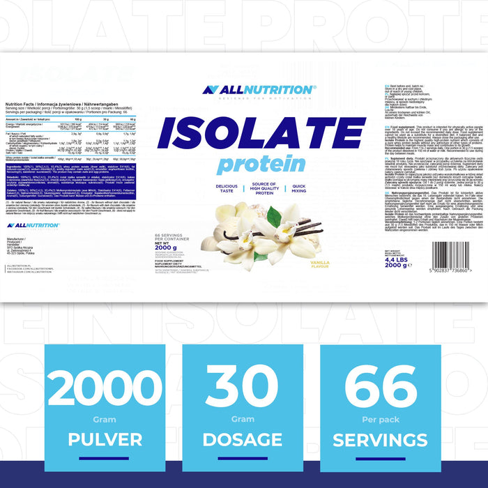 Allnutrition Isolate Protein, Vanilla - 2000 grams - Protein at MySupplementShop by Allnutrition