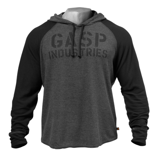 GASP Thermal LS Hoodie - Graphite Melange - Medium - Thermal LS Hoodie at MySupplementShop by Gasp