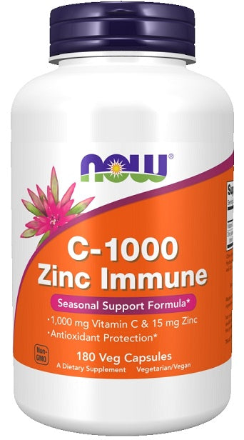 NOW Foods C-1000 Zinc Immune - 180 vcaps - Vitamins & Minerals at MySupplementShop by NOW Foods