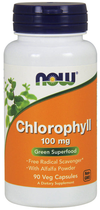 NOW Foods Chlorophyll, 100mg - 90 vcaps - Health and Wellbeing at MySupplementShop by NOW Foods