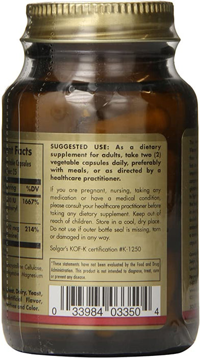 Solgar Vitamin E with Yeast Free Selenium 100 Caps - Sports Nutrition at MySupplementShop by Solgar