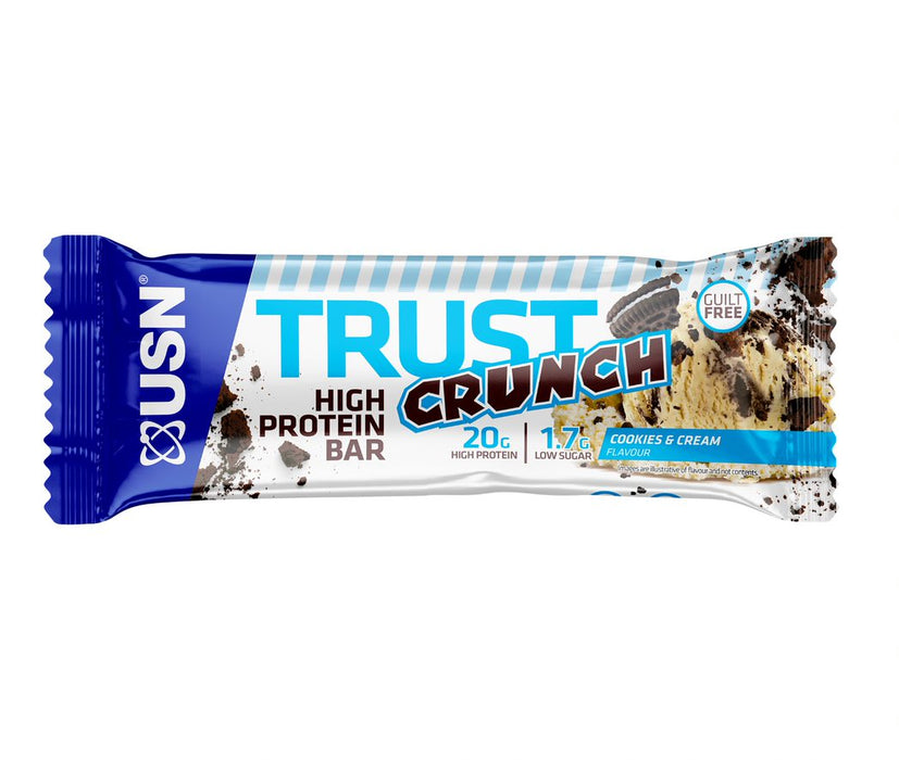 USN TRUST Crunch Protein Bars 12 x 60g | High-Quality Sports Nutrition | MySupplementShop.co.uk