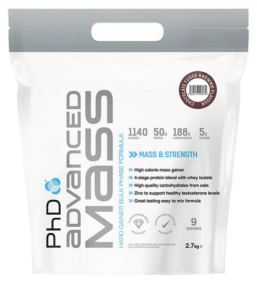 PhD Advanced Mass, Strawberries & Cream - 2700 grams | High-Quality Weight Gainers & Carbs | MySupplementShop.co.uk