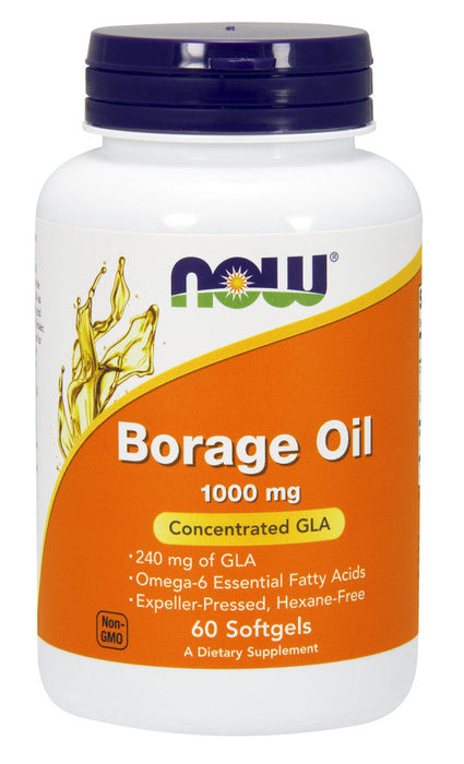 NOW Foods Borage Oil, 1000mg - 60 softgels - Omegas, EFAs, CLA, Oils at MySupplementShop by NOW Foods