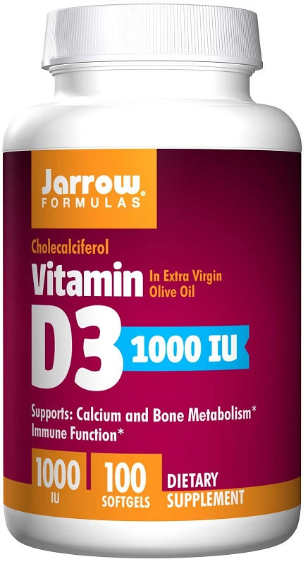 Jarrow Formulas Vitamin D3, 1000 IU - 100 softgels - Vitamins & Minerals at MySupplementShop by Jarrow Formulas