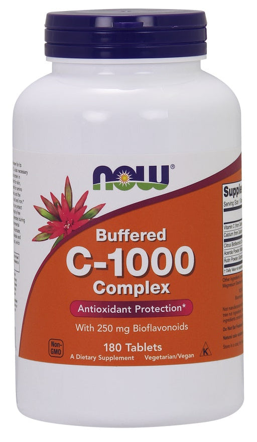 NOW Foods Vitamin C-1000 Complex - Buffered with 250mg Bioflavonoids - 180 tabs | High-Quality Vitamins & Minerals | MySupplementShop.co.uk