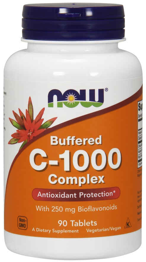 NOW Foods Vitamin C-1000 Complex - Buffered with 250mg Bioflavonoids - 90 tabs | High-Quality Vitamins & Minerals | MySupplementShop.co.uk
