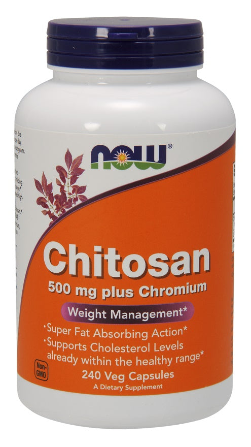 NOW Foods Chitosan, 500mg Plus Chromium - 240 vcaps | High-Quality Combination Multivitamins & Minerals | MySupplementShop.co.uk