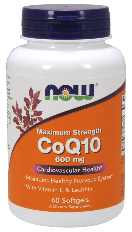 NOW Foods CoQ10 with Lecithin & Vitamin E, 600mg - 60 softgels | High-Quality Health and Wellbeing | MySupplementShop.co.uk