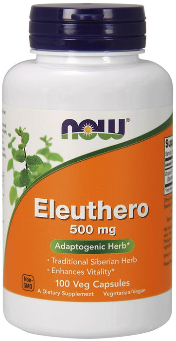 NOW Foods Eleuthero, 500mg - 100 vcaps - Health and Wellbeing at MySupplementShop by NOW Foods