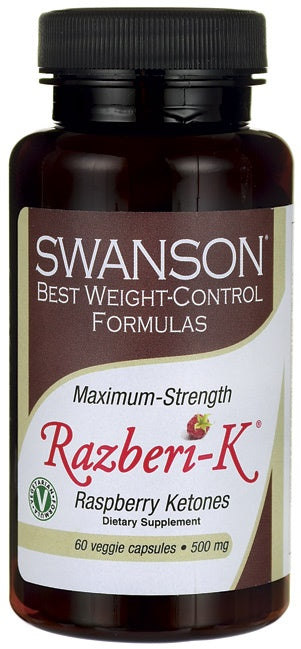 Swanson Razberi-K, 500mg Maximum Strength - 60 vcaps - Slimming and Weight Management at MySupplementShop by Swanson