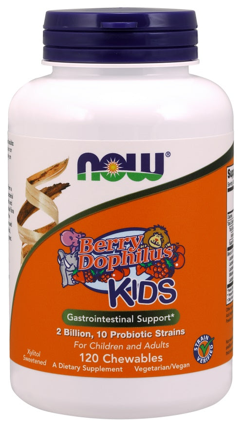 NOW Foods BerryDophilus Kids - 120 chewables - Health and Wellbeing at MySupplementShop by NOW Foods