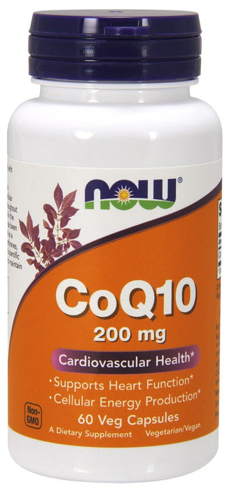 NOW Foods CoQ10, 200mg - 60 vcaps - Health and Wellbeing at MySupplementShop by NOW Foods