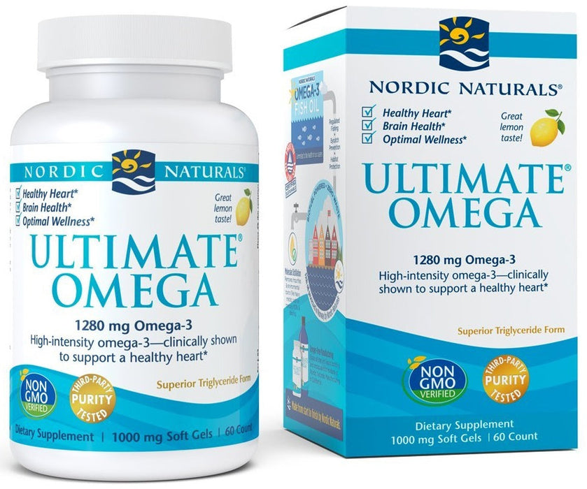 Nordic Naturals Ultimate Omega, 1280mg Lemon - 60 softgels | High-Quality Health and Wellbeing | MySupplementShop.co.uk
