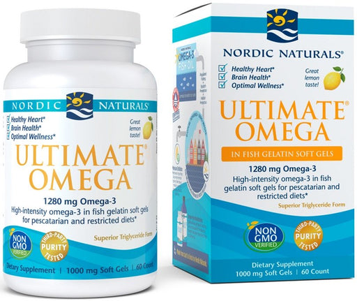 Nordic Naturals Ultimate Omega, 1280mg Lemon - 60 fish gelatin softgels | High-Quality Omegas, EFAs, CLA, Oils | MySupplementShop.co.uk