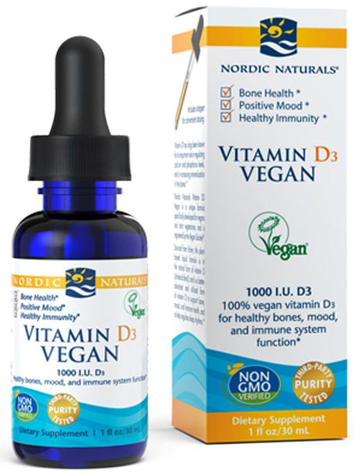 Nordic Naturals Vitamin D3 Vegan, 1000 IU - 30 ml. - Vitamins & Minerals at MySupplementShop by Nordic Naturals