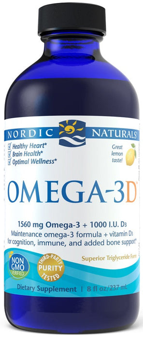 Nordic Naturals Omega-3D, 1560mg Lemon - 237 ml. - Health and Wellbeing at MySupplementShop by Nordic Naturals