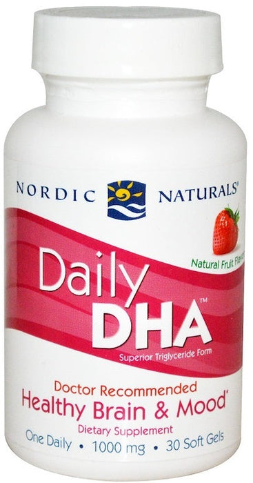 Nordic Naturals Daily DHA, Strawberry - 30 softgels - Omegas, EFAs, CLA, Oils at MySupplementShop by Nordic Naturals