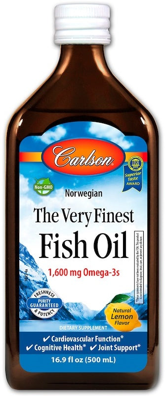 Carlson Labs The Very Finest Fish Oil, Natural Lemon - 500 ml. | High-Quality Fish Oils | MySupplementShop.co.uk