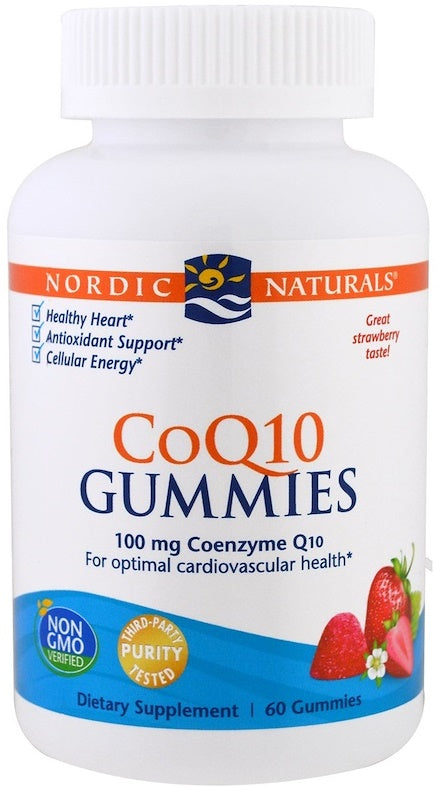 Nordic Naturals CoQ10 Gummies, 100mg Strawberry - 60 gummies | High-Quality Health and Wellbeing | MySupplementShop.co.uk