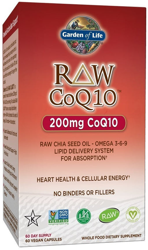 Garden of Life Raw CoQ10, 200mg - 60 vegan caps | High-Quality Digestion & Nausea | MySupplementShop.co.uk