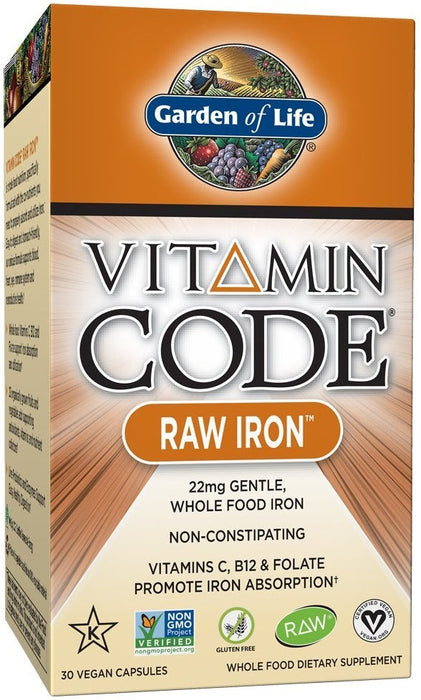 Garden of Life Vitamin Code Raw Iron - 30 vegan caps | High-Quality Vitamins & Minerals | MySupplementShop.co.uk