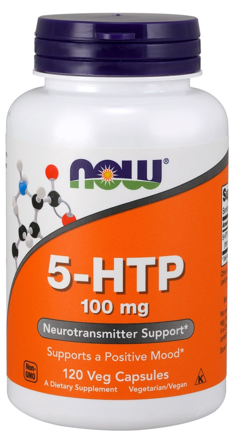 NOW Foods 5-HTP, 100mg - 120 vcaps | High-Quality Amino Acids | MySupplementShop.co.uk