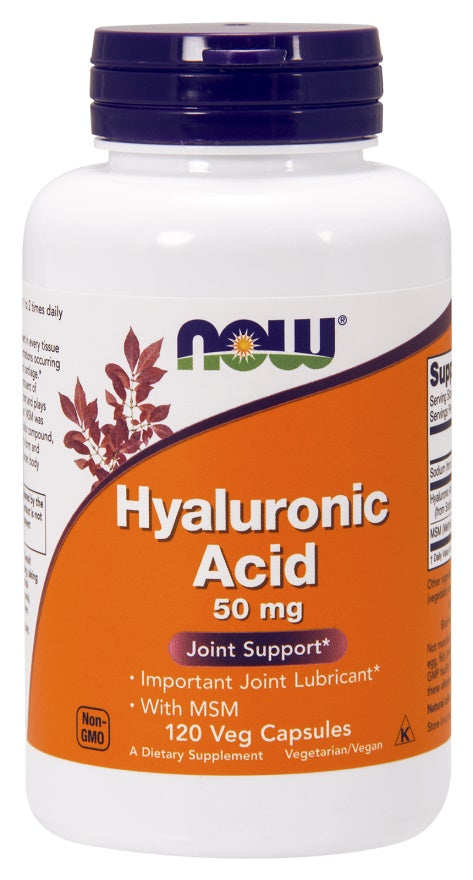 NOW Foods Hyaluronic Acid with MSM, 50mg - 120 vcaps - Joint Support at MySupplementShop by NOW Foods