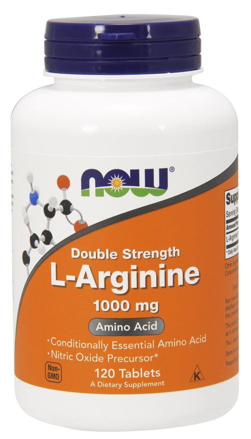 NOW Foods L-Arginine, 1000mg - 120 tablets | High-Quality Amino Acids and BCAAs | MySupplementShop.co.uk