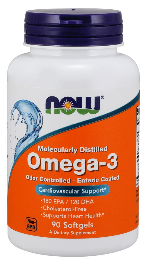 NOW Foods Omega-3 Enteric Coated - 90 softgels | High-Quality Omegas, EFAs, CLA, Oils | MySupplementShop.co.uk