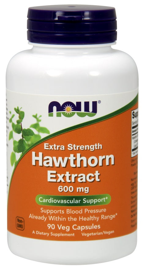 NOW Foods Hawthorn Extract, 600mg Extra Strength - 90 vcaps | High-Quality Health and Wellbeing | MySupplementShop.co.uk