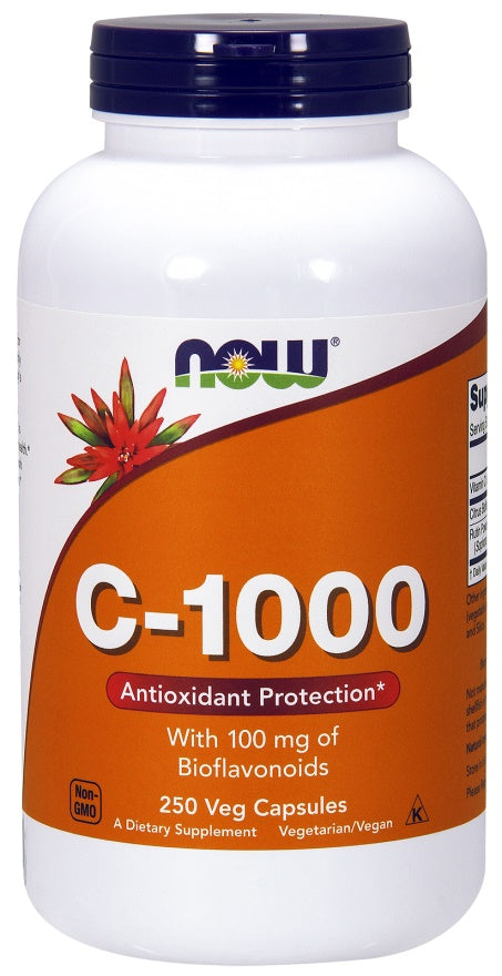 NOW Foods Vitamin C-1000 with 100mg Bioflavonoids - 250 vcaps | High-Quality Vitamins & Minerals | MySupplementShop.co.uk
