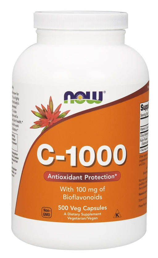 NOW Foods Vitamin C-1000 with 100mg Bioflavonoids - 500 vcaps | High-Quality Vitamins & Minerals | MySupplementShop.co.uk
