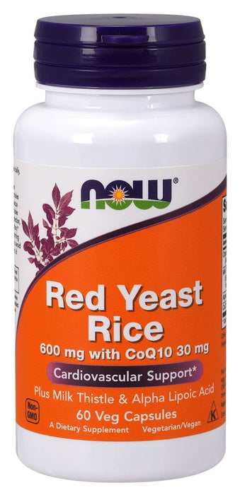 NOW Foods Red Yeast Rice with CoQ10, 600mg - 60 vcaps - Health and Wellbeing at MySupplementShop by NOW Foods