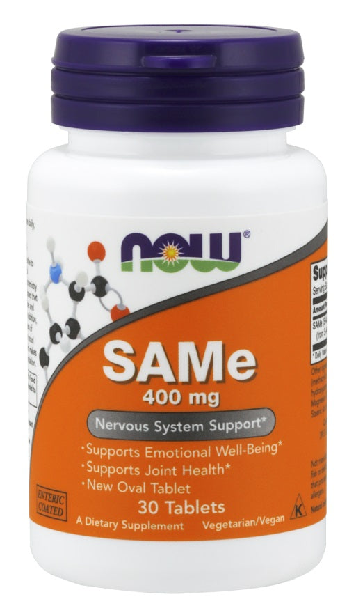 NOW Foods SAMe, 400mg - 30 tabs | High-Quality Joint Support | MySupplementShop.co.uk