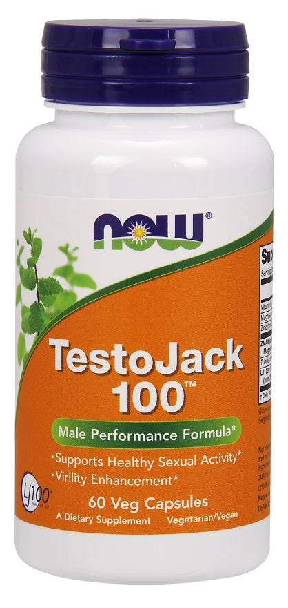 NOW Foods TestoJack 100 - 60 vcaps | High-Quality Natural Testosterone Support | MySupplementShop.co.uk